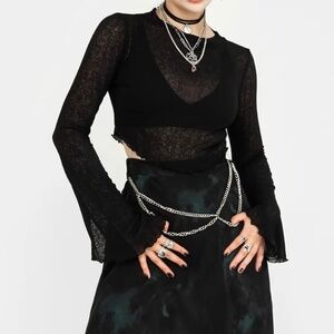 Cassia Jersey Mesh Crop Top